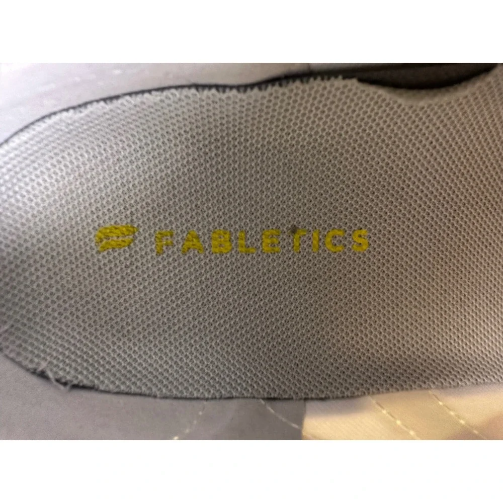 Fabletics Cheviot Performance Sneaker Women Sz 7 White Neon Yellow Athletic Gym‎
